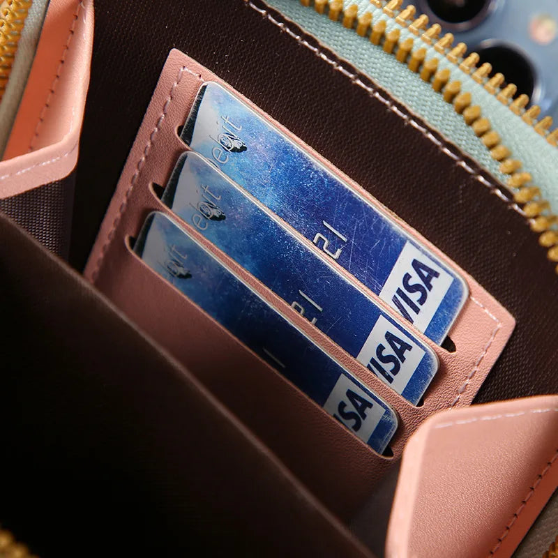 Crazy Bag Fashion Touch Screen Lock Cell Phone Bag Women'S Mobile Phone Card Holder Crossbody Shoulder Bag