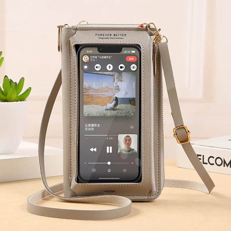 Women Crossbody Bags Touch Screen Cell Phone Purse 2023 Fashion Shoulder Bag Mobile Mini Wallet Card Holder Handbag for Female